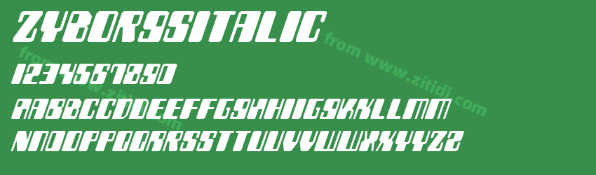 ZyborgsItalic字体预览