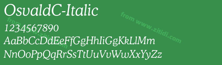 OsvaldC-Italic字体预览