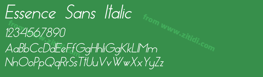 Essence Sans Italic字体预览