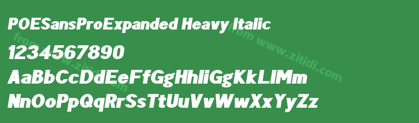 POESansProExpanded Heavy Italic字体预览