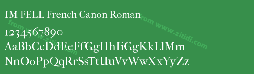 IM FELL French Canon Roman字体预览