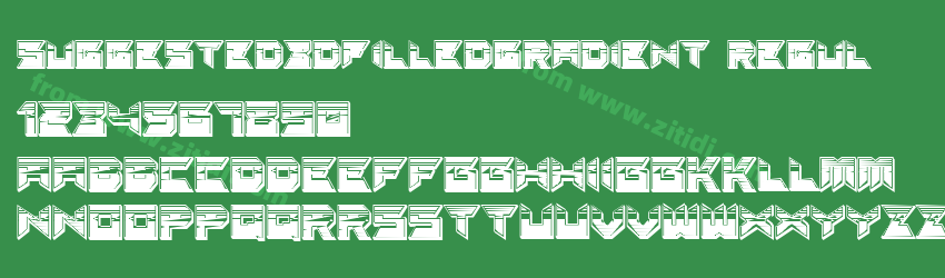 Suggested3dFilledGradient-Regul字体预览