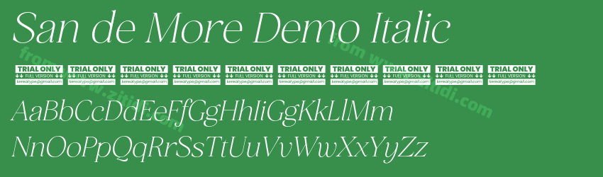 San de More Demo Italic字体预览