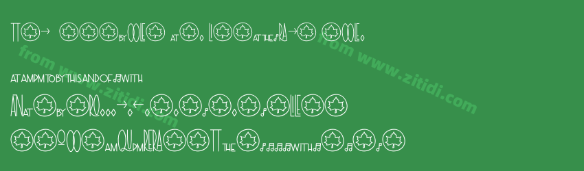The  Symbols and Ligatures Bold字体预览