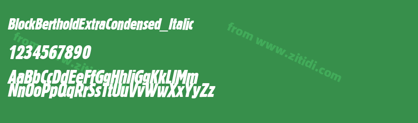BlockBertholdExtraCondensed_Italic字体预览