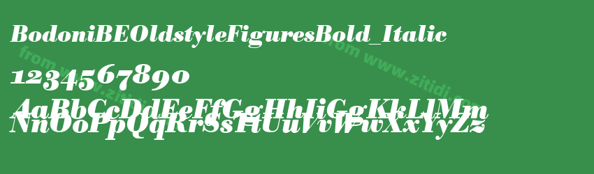 BodoniBEOldstyleFiguresBold_Italic字体预览