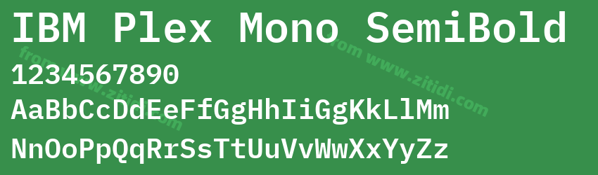 IBM Plex Mono SemiBold字体预览