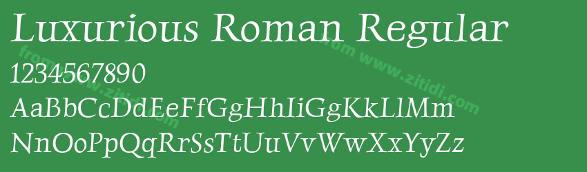 Luxurious Roman Regular字体预览