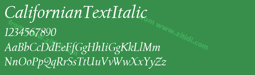 CalifornianTextItalic字体预览