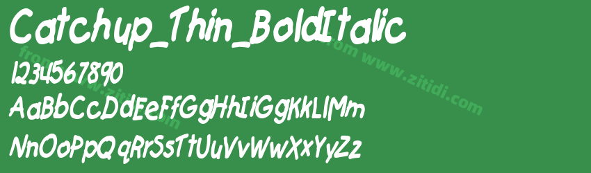 Catchup_Thin_BoldItalic字体预览