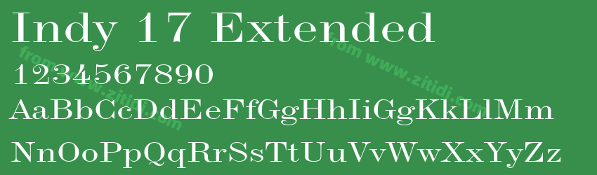 Indy 17 Extended字体预览