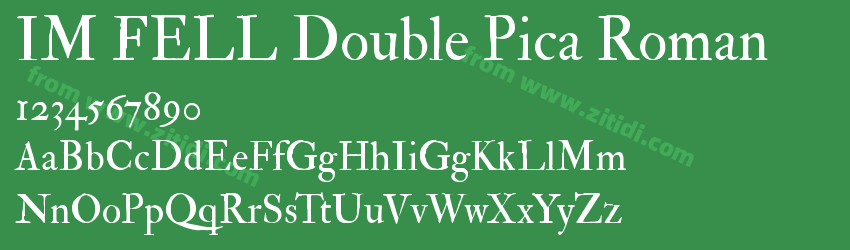 IM FELL Double Pica Roman字体预览