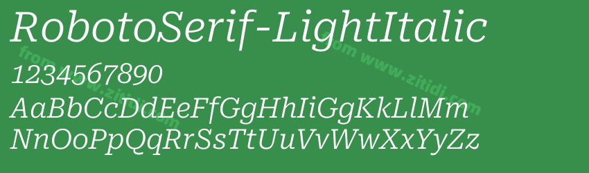 RobotoSerif-LightItalic字体预览