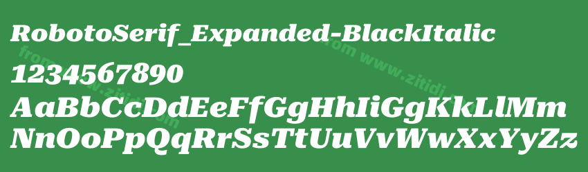 RobotoSerif_Expanded-BlackItalic字体预览