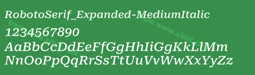 RobotoSerif_Expanded-MediumItalic字体预览