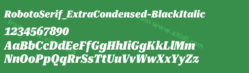RobotoSerif_ExtraCondensed-BlackItalic字体预览