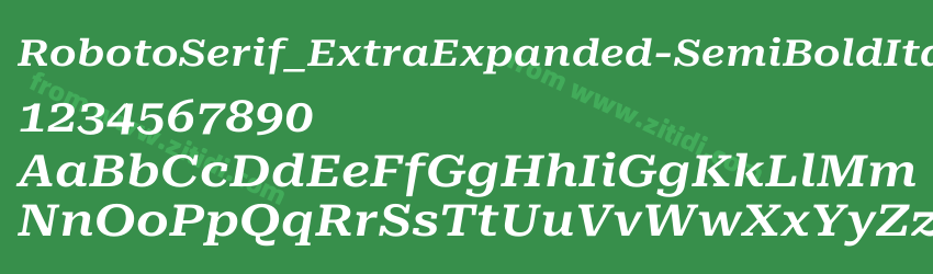 RobotoSerif_ExtraExpanded-SemiBoldItalic字体预览