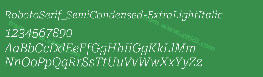 RobotoSerif_SemiCondensed-ExtraLightItalic字体预览