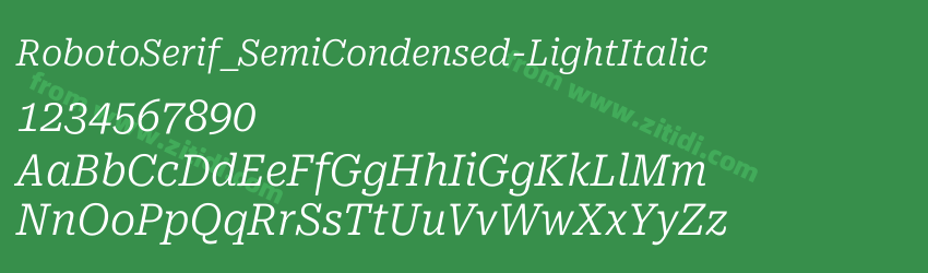 RobotoSerif_SemiCondensed-LightItalic字体预览