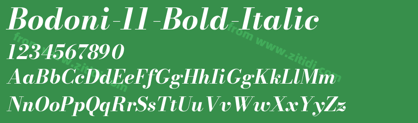 Bodoni-11-Bold-Italic字体预览