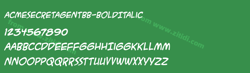 ACMESecretAgentBB-BoldItalic字体预览