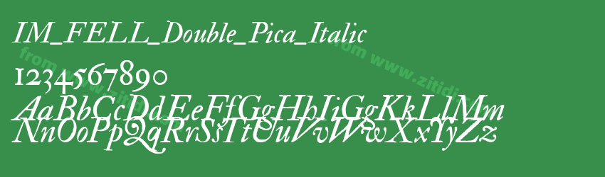 IM_FELL_Double_Pica_Italic字体预览