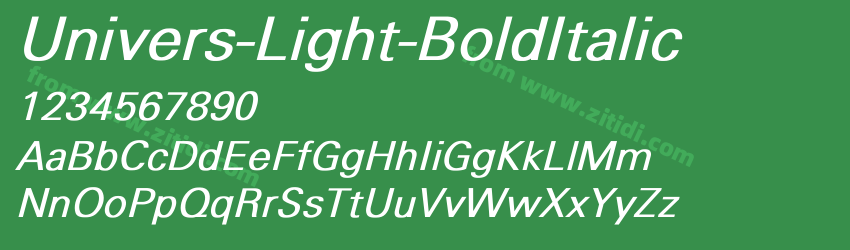 Univers-Light-BoldItalic字体预览