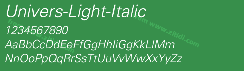 Univers-Light-Italic字体预览