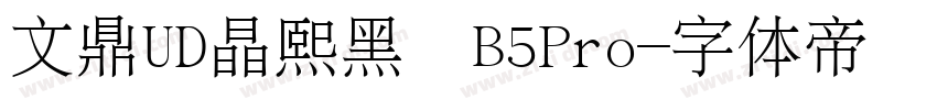 文鼎UD晶熙黑體B5Pro字体转换