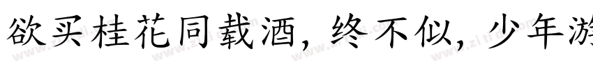 欲买桂花同载酒，终不似，少年游字体转换
