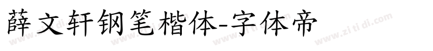 薛文轩钢笔楷体字体转换