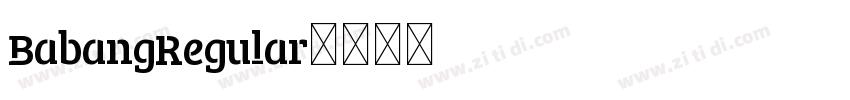 BabangRegular字体转换