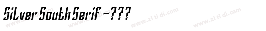 SilverSouthSerif字体转换