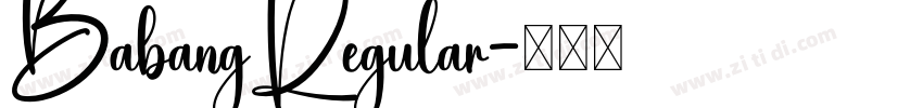 BabangRegular字体转换