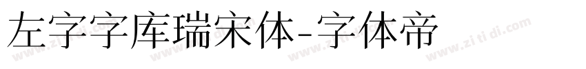 左字字库瑞宋体字体转换