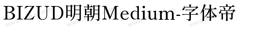 BIZUD明朝Medium字体转换