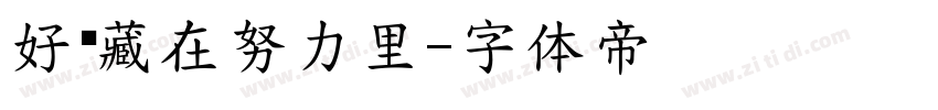好运藏在努力里字体转换