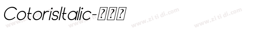 CotorisItalic字体转换
