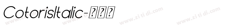 CotorisItalic字体转换