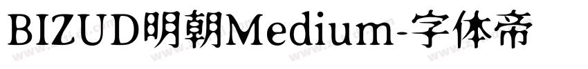 BIZUD明朝Medium字体转换