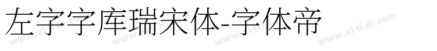 左字字库瑞宋体字体转换
