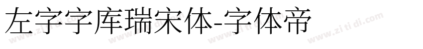 左字字库瑞宋体字体转换
