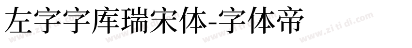 左字字库瑞宋体字体转换