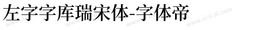 左字字库瑞宋体字体转换
