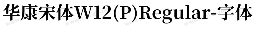 华康宋体W12(P)Regular字体转换