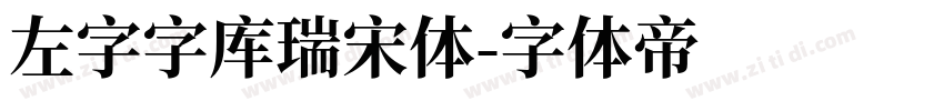 左字字库瑞宋体字体转换