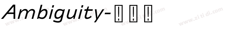Ambiguity字体转换