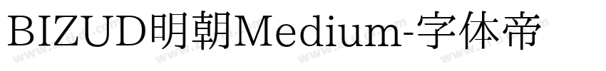 BIZUD明朝Medium字体转换