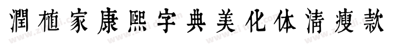 润植家康熙字典美化体清瘦款字体转换