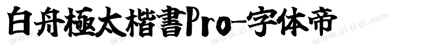 白舟極太楷書Pro字体转换